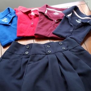 school clothes 4 shirts and 2 skirts